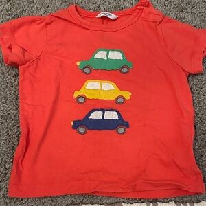 Mini Boden Red T-Shirt with Colorful Cars
